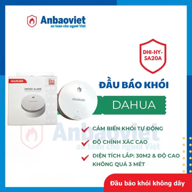 Thiết bị cảnh báo khói độc lập, đầu báo khói quang độc lập Dahua_SA20A