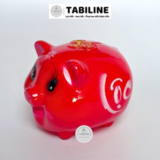 Heo đất ống tiết kiệm tiền lỗ ngang size vừa siêu cute đẹp LD03 - TABILINE