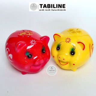 Heo đất ống tiết kiệm tiền lỗ ngang size vừa siêu cute đẹp LD03 - TABILINE