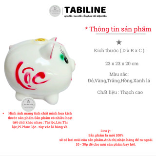 [Giá siêu rẻ] Heo đất ống tiết kiệm tiền lỗ ngang size to chữ lộc may mắn LD04 - TABILINE