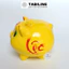 Heo đất ống tiết kiệm tiền lỗ ngang size to chữ lộc may mắn LD04 - TABILINE