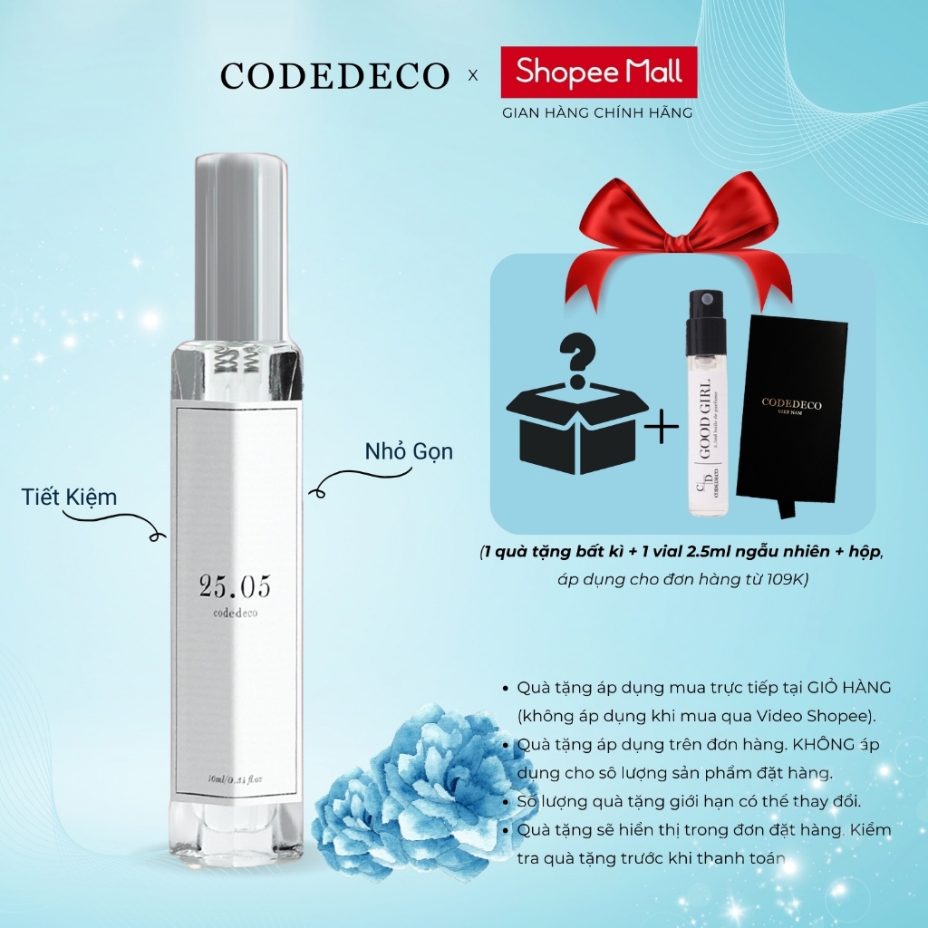 Ảnh Tinh dầu thơm nữ CODEDECO 25.05 10ml - Dịu mát, Tươi mới, Ngọt ngào 1