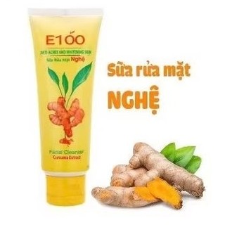 Sữa Rửa Mặt E100 Nghệ 100g: Mờ Thâm - Trắng Da - Ngừa Mụn : Chính Hãng