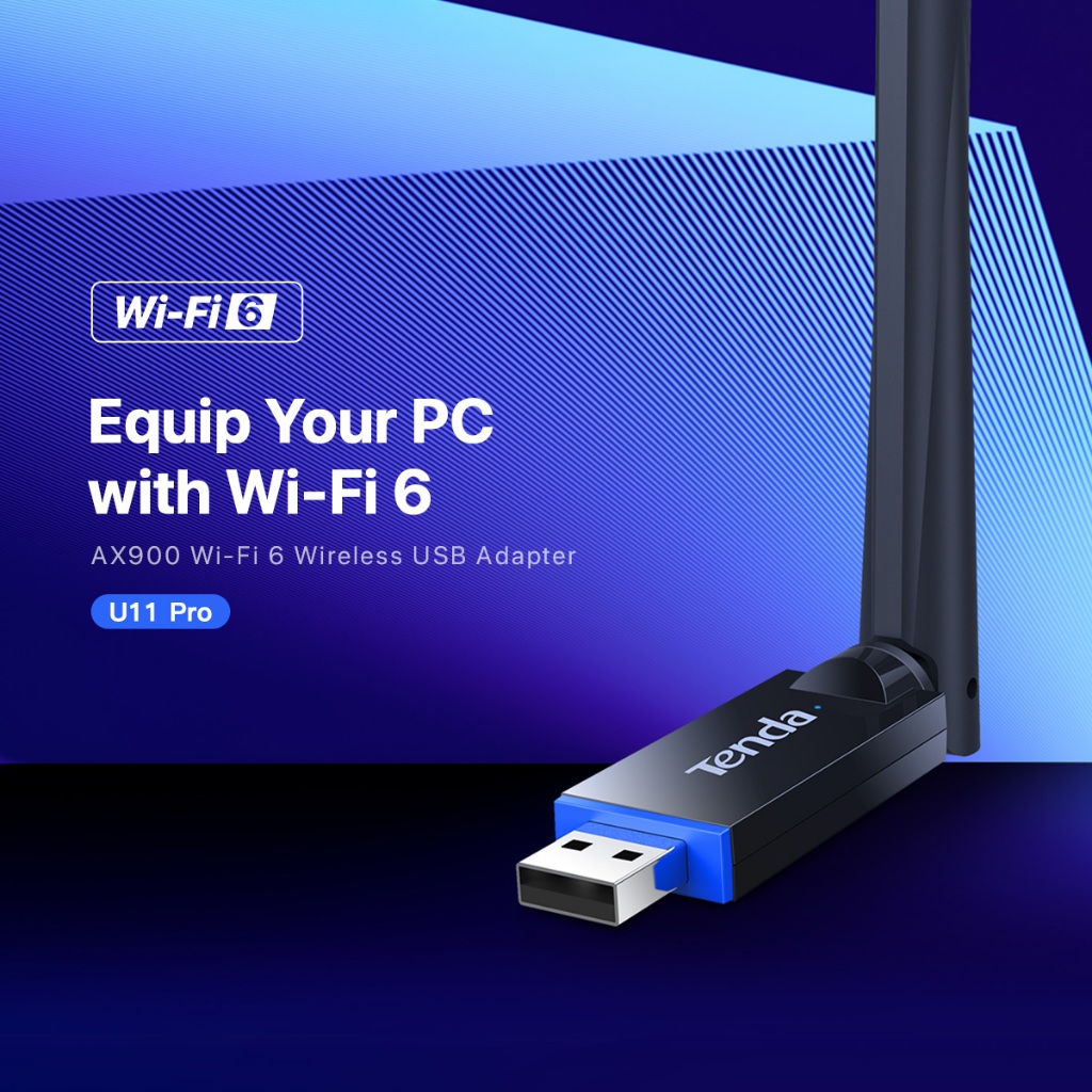 Ảnh Bộ chuyển đổi USB WiFi Tenda U11 Pro AX900 Thẻ tín hiệu WiFi Băng tần kép Ăng-ten 6dBi cho PC Laptop 2