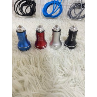 Sạc điện thoại Pugan trên ô tô, bộ sạc 3 trong 1 cao cấp ( màu sắc giao ngẫu nhiên )