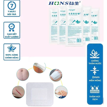 Băng gạc y tế Vải , miếng dán vết thương,vết mổ, miếng dán hút dịch vô trùng sau phẫu thuật có sẵn gạc HONS