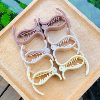 Set 6 Kẹp Tóc Càng Cua Moral 3 Răng, 5 Răng Màu Pastel Nhựa Dẻo Kẹp Tóc Hàn Quốc