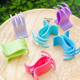 Set 6 Kẹp Tóc Càng Cua Moral 3 Răng, 5 Răng Màu Pastel Nhựa Dẻo Kẹp Tóc Hàn Quốc