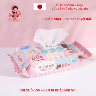 [Mua 2 tặng 1] Khăn Giấy Ướt Kyowa 80 Tờ – Không Cồn, Không Paraben, Không Hương Liệu