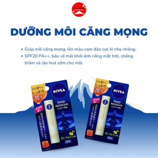 Son Dưỡng Môi Chống Nắng Nivea Làm Mềm Dưỡng Ẩm Hồng Môi SPF26 Nội Địa Nhật (Không Màu + Có Màu)