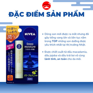 Son Dưỡng Môi Chống Nắng Nivea Làm Mềm Dưỡng Ẩm Hồng Môi SPF26 Nội Địa Nhật (Không Màu + Có Màu)