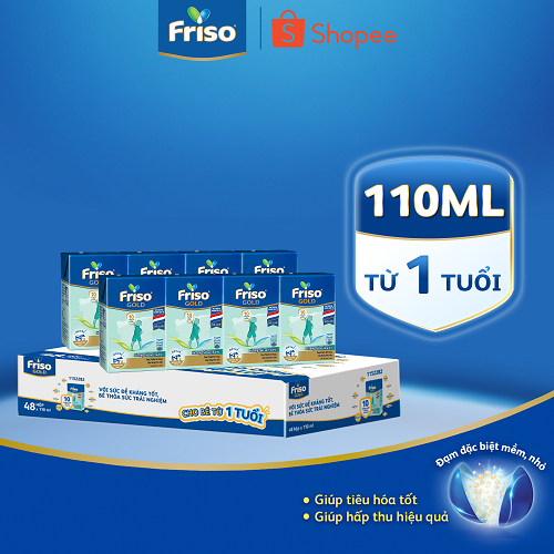 Thùng 48 hộp Sữa uống dinh dưỡng Friso Gold (110ml/hộp)