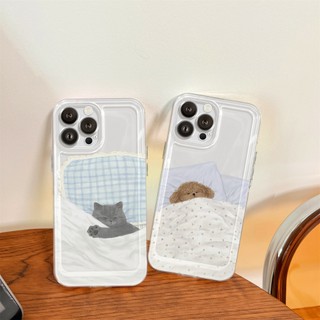 Ốp Lưng iPhone Pet Sleep Viền Thẳng Chống Sốc, Trong Suốt Bảo Vệ Camera - iP 7/8/X/XS/11/12/13/14/15/16/17/Plus/Pro/Max
