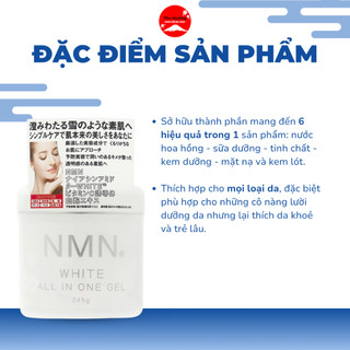 Gel Dưỡng Chống Lão Hóa NMN White All In One Trẻ Hoá Đều Màu Da Thu Nhỏ Lỗ Chân Lông Mờ Nếp Nhăn 245g