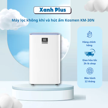 Máy Hút Ẩm, Lọc Không Khí Kosmen KM30N , Thiết Kế Nhỏ Gọn, Vận Hành Êm Ái, Lọc Sạch Không Khí, Bảo hành 2 Năm