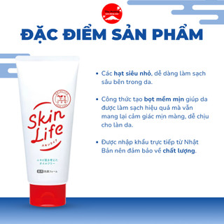 Sữa Rửa Mặt Ngăn Ngừa Mụn Skin Life Loại Bỏ Tế Bào Chết Mờ Thâm Nám Thu Nhỏ Lỗ Chân Lông 130g