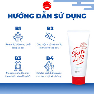 Sữa Rửa Mặt Ngăn Ngừa Mụn Skin Life Loại Bỏ Tế Bào Chết Mờ Thâm Nám Thu Nhỏ Lỗ Chân Lông 130g