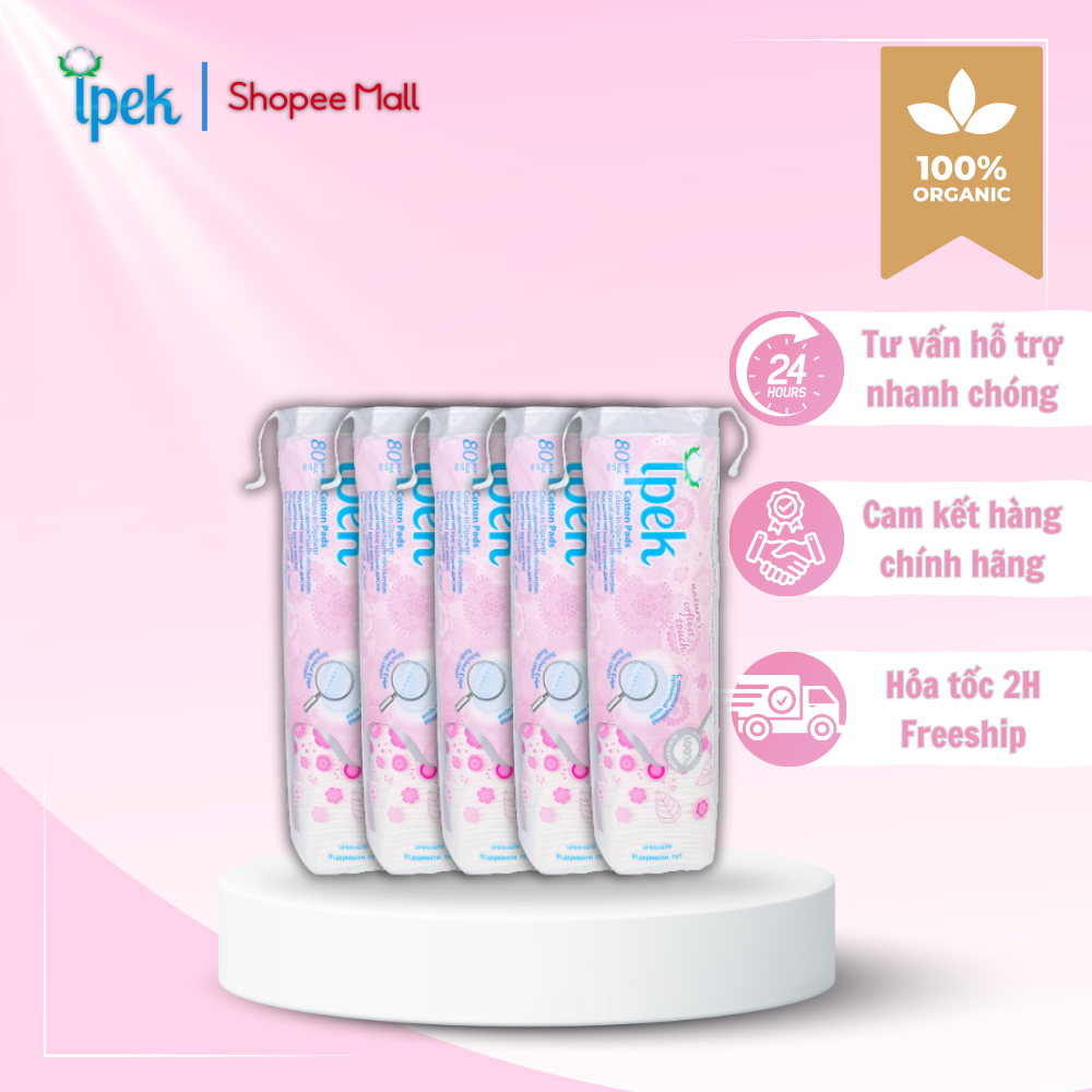 Ảnh Combo 5 gói bông tẩy trang Ipek siêu mềm mịn 80 miếng (5 gói * 80 miếng) 3