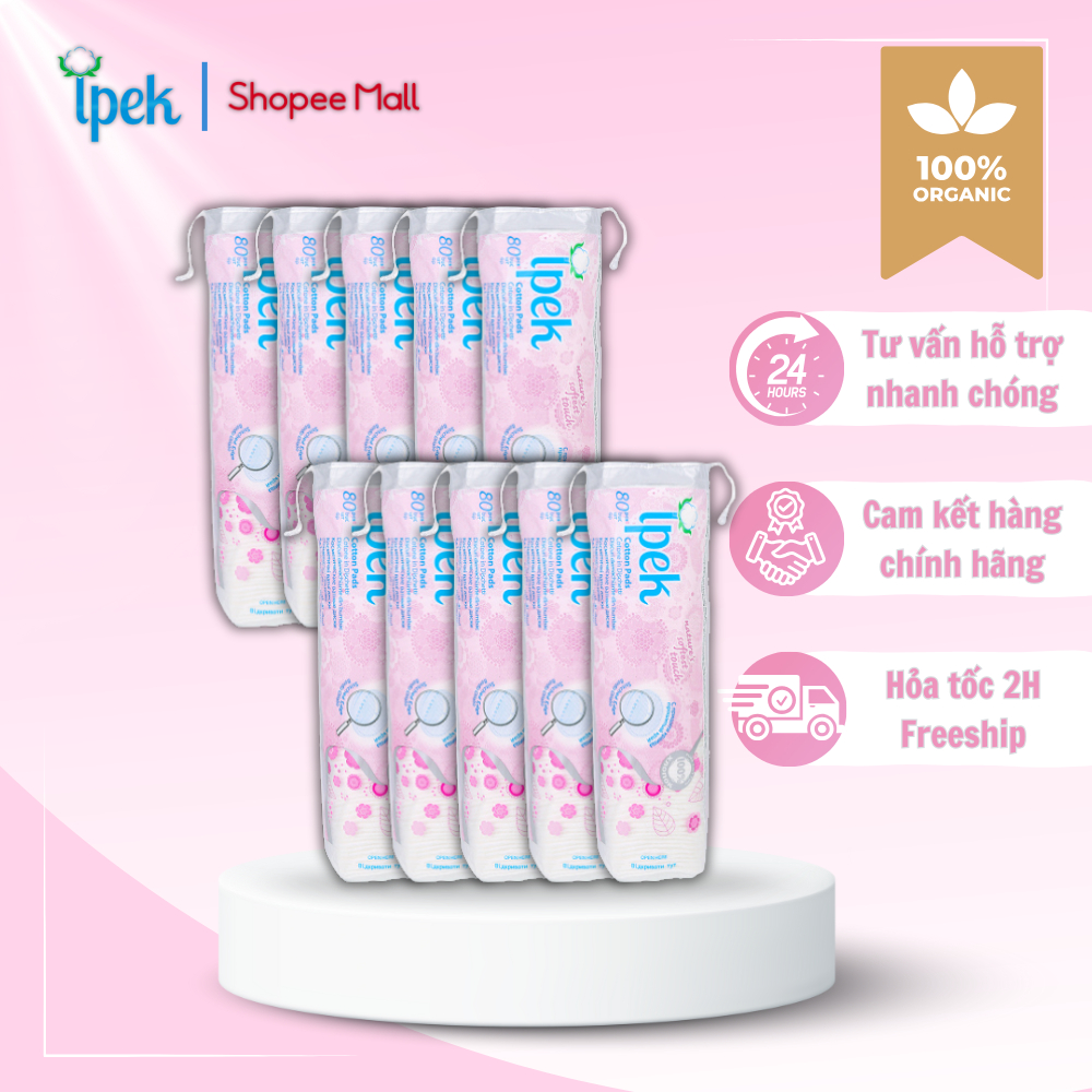 Ảnh Combo 10 bông tẩy trang ipek Thổ Nhĩ Kỳ 80 miếng 3