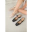 La Muse - Giày slingback gót vuông ren lưới Lace