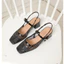 La Muse - Giày slingback gót vuông ren lưới Lace