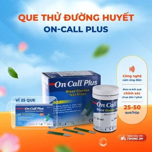 Que Thử Đường Huyết Acon On-Call Plus Hộp 25/50 Que Dùng Cho Máy On Call Plus và EZII - Chính Hãng
