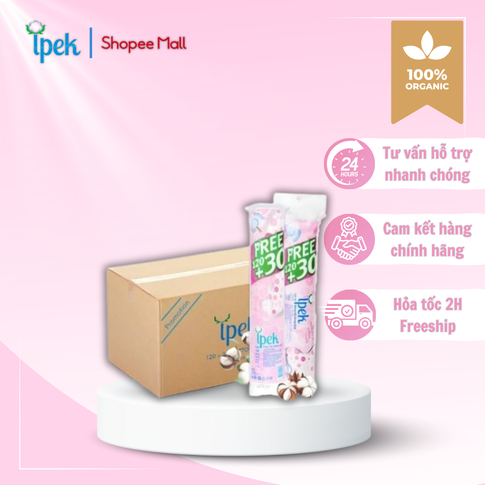 Ảnh Sỉ 1 thùng bông tẩy trang Ipek Thổ Nhĩ Kỳ 130 miếng (30 gói x 130 miếng) 1