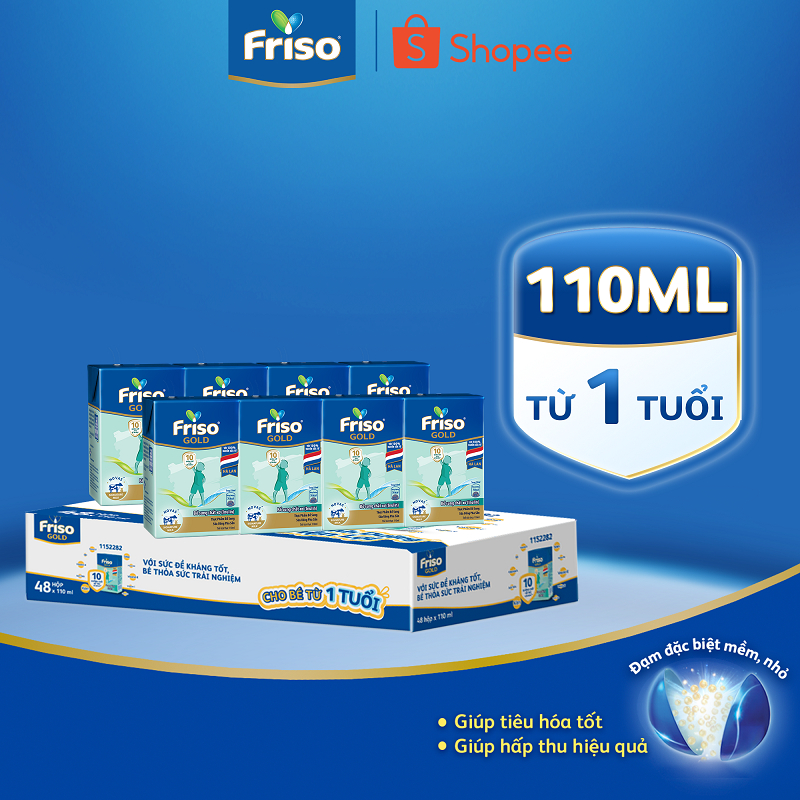 [KOL] Thùng 48 hộp Sữa uống dinh dưỡng Friso Gold (110ml/hộp)