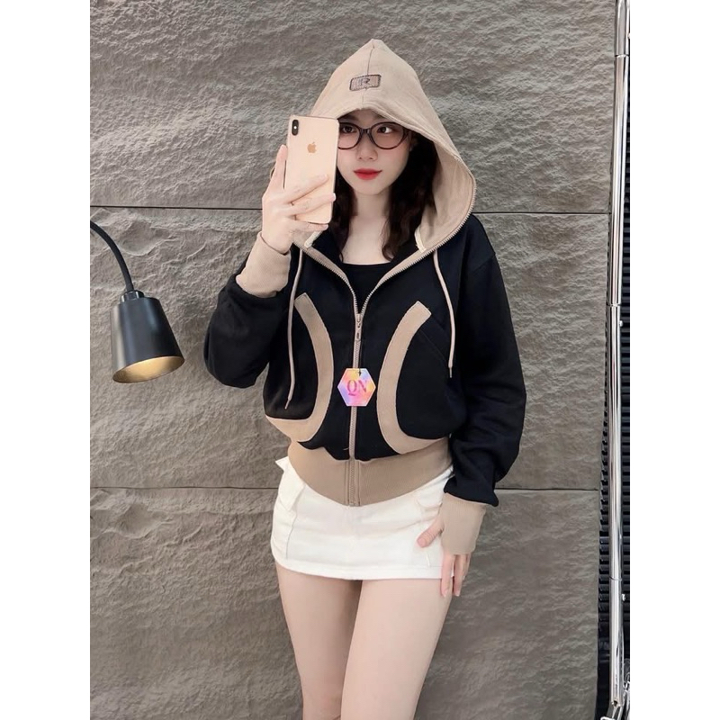 Áo khoác nữ vải pc cotton mix gân kiểu mới, áo chống nắng nữ - N2