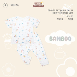 Bộ cộc tay quần dài, cho bé thương hiệu Mẹ & Con+, co giãn, thoải mái, cho bé từ 9 tháng đến 5 tuổi