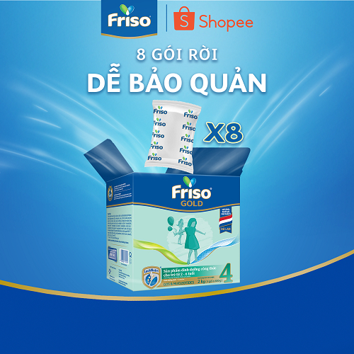 Bộ 2 Hộp Sữa Bột Friso Gold 4 Hộp Giấy 2kgx2