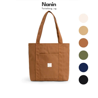 Túi tote vải bố canvas 2 lớp Brown Sugar vải dày đứng form, vừa laptop