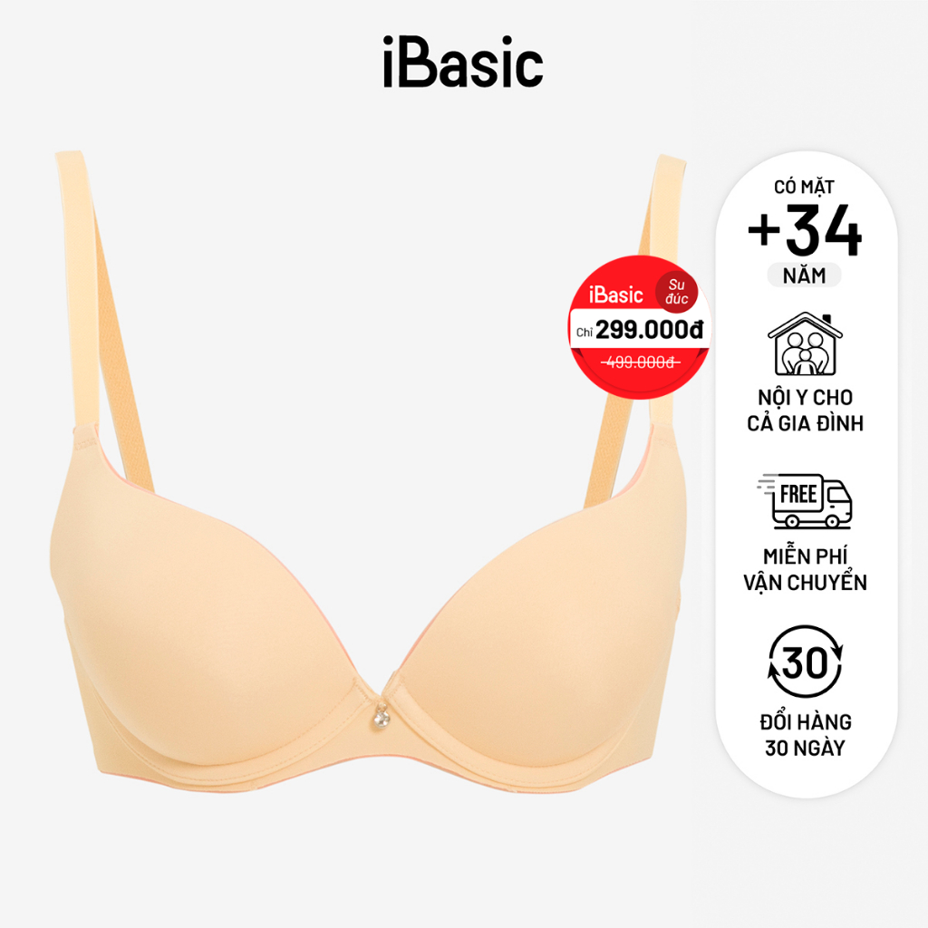 Ảnh Áo ngực có gọng iBasic mút dày trơn phối màu viền cup T-shirt BRAW154 2