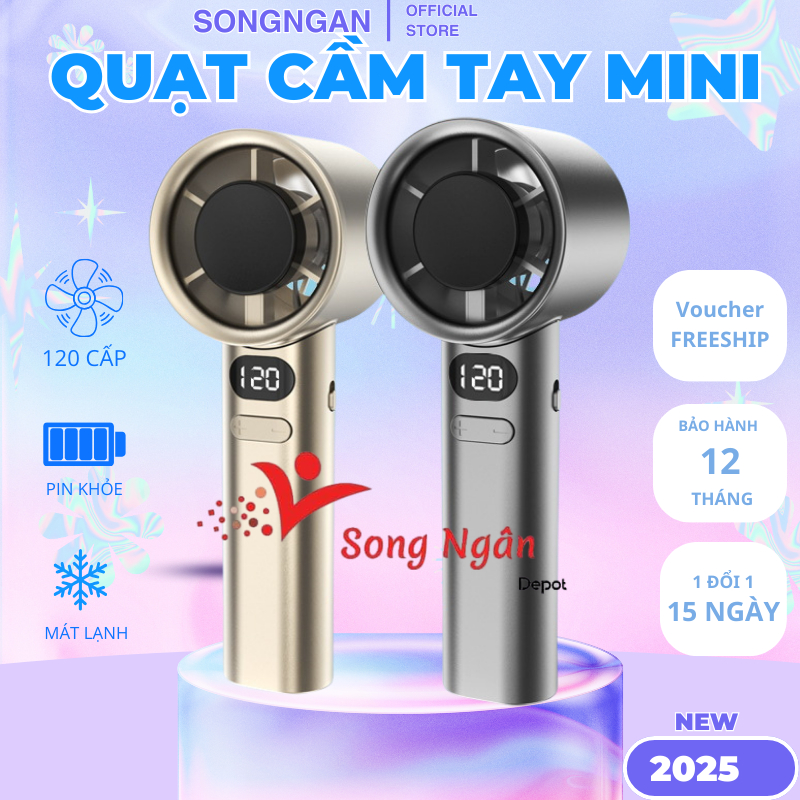 Quạt Cầm Tay Mini SONGNGAN M11 Với 120 Mức Gió Pin 3000 Mah Màn Hình Led Làm Mát Lên Đến 6H