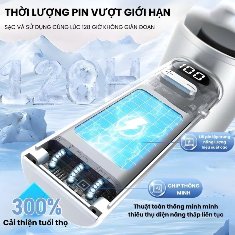 Quạt Cầm Tay Mini SONGNGAN M11 Với 120 Mức Gió Pin 3000 Mah Màn Hình Led Làm Mát Lên Đến 6H