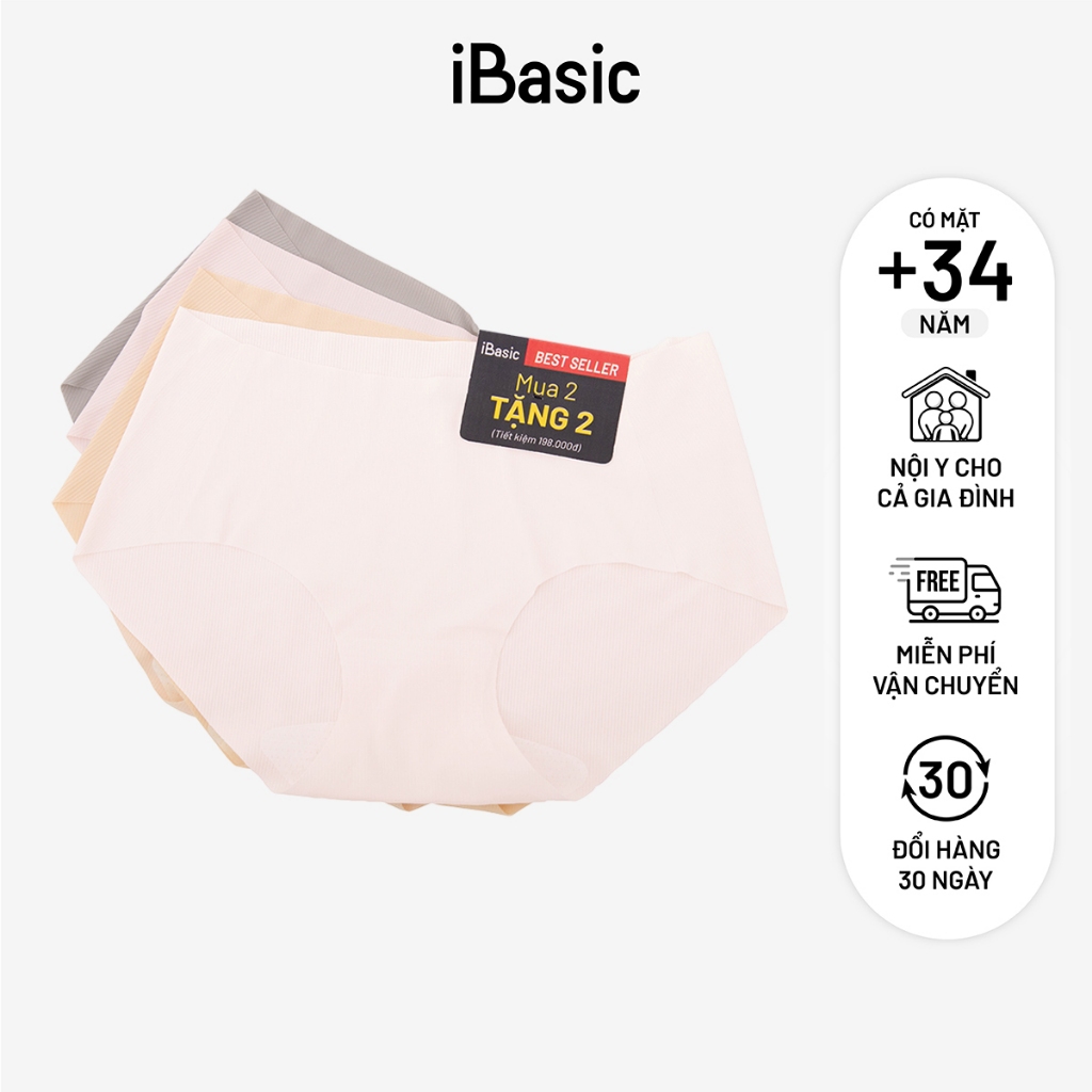 Ảnh Combo pack 2, pack 4 quần lót su nữ siêu mỏng không lộ viền đáy kháng khuẩn iBasic PANW157 3