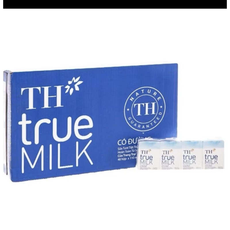 Sữa TH true milk việt nam dòng sữa tươi nguyên chất thùng 48h x 110ml