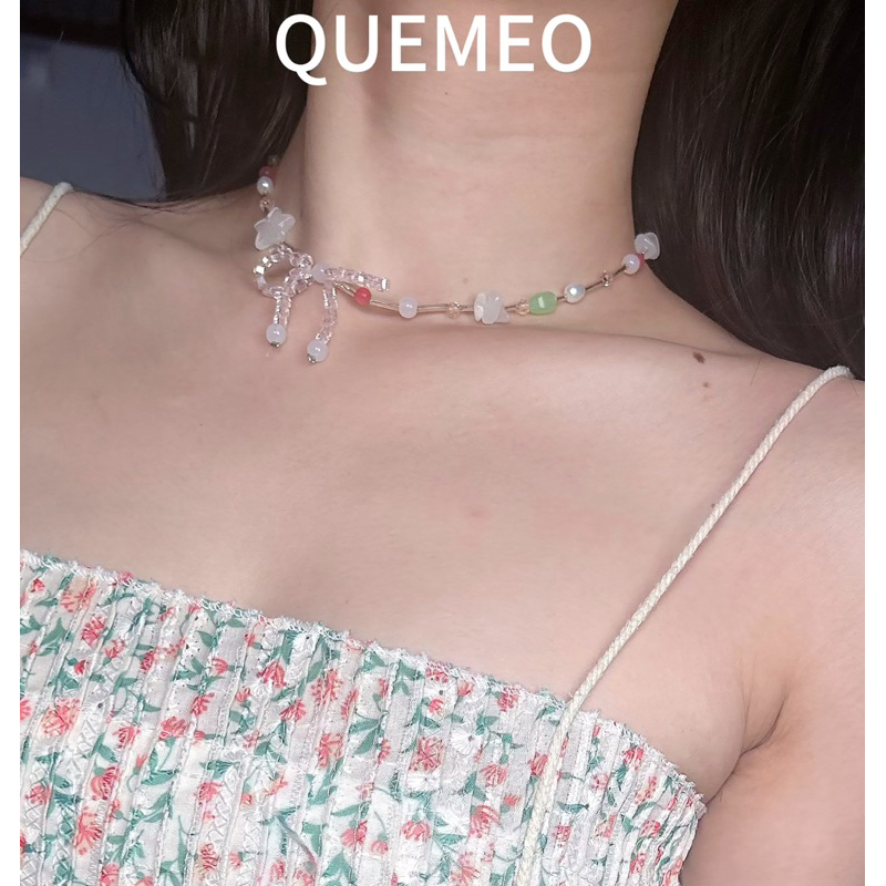 Chocker Vòng cổ Dây chuyền handmade BOHO Girl mix nhiều loại hạt vòng màu Y2K