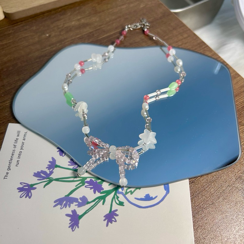 Chocker Vòng cổ Dây chuyền handmade BOHO Girl mix nhiều loại hạt vòng màu Y2K