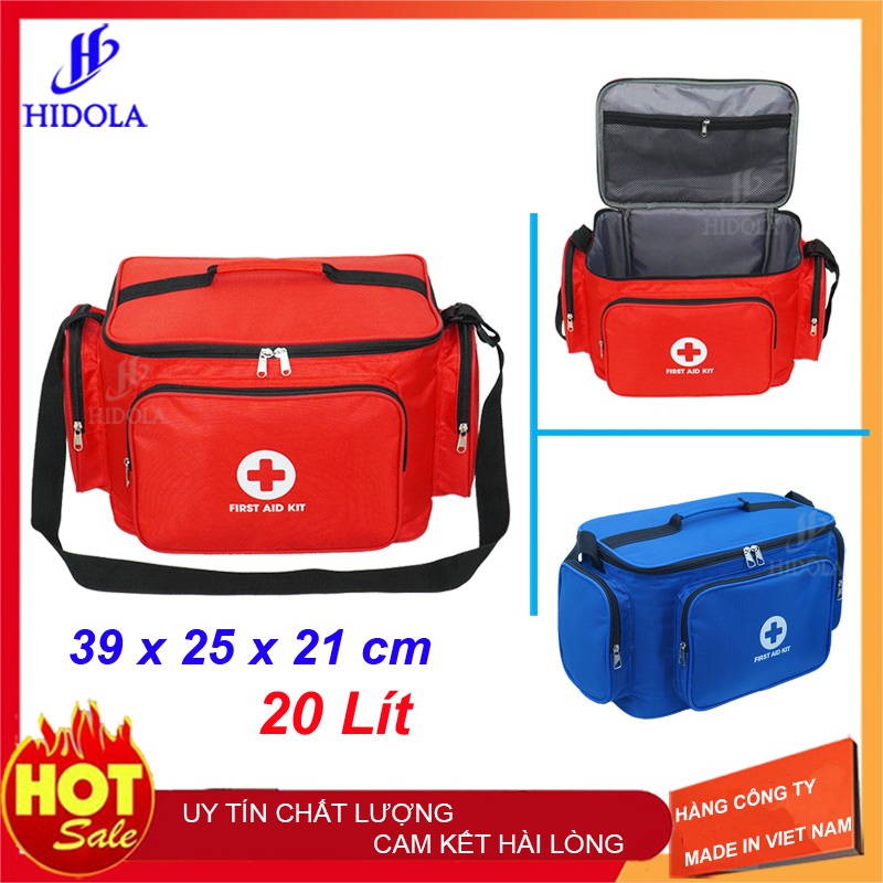 Túi Y Tế Sơ Cứu HIDOLA Túi Cứu Thương Dung Tích Lớn Nhiều Ngăn Bền Đẹp Dung Tích Lớn 20 LÍT, 9121VL