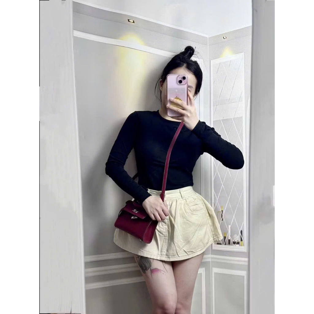 Chân váy ngắn denim kèm lót trong