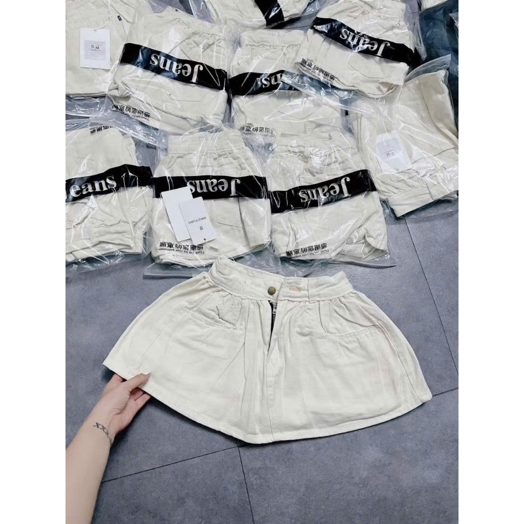 Chân váy ngắn denim kèm lót trong