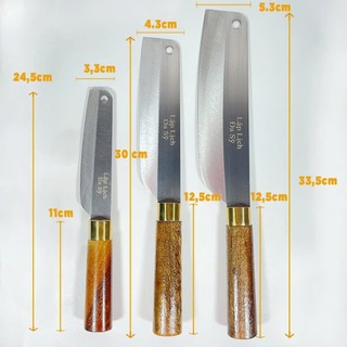 Bộ 3 dao thép trắng Nhật không gỉ sét vệ sinh, sắc bén, tiện lợi vân gỗ sang trọng Đa Sỹ - Hùng Home