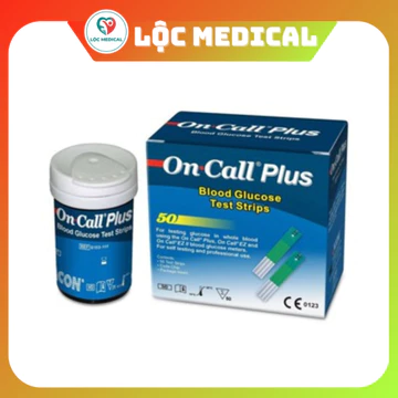 Combo 25 hoặc 50 que thử đường huyết, mỗi hộp 2 lọ 25 que thử OnCall Plus