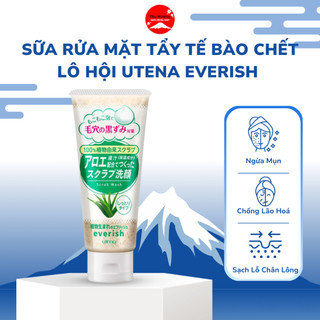 Sữa Rửa Mặt Tẩy Tế Bào Chết Lô Hội Utena Everish Ngừa Mụn Chống Lão Hoá Làm Sạch Lỗ Chân Lông 135g