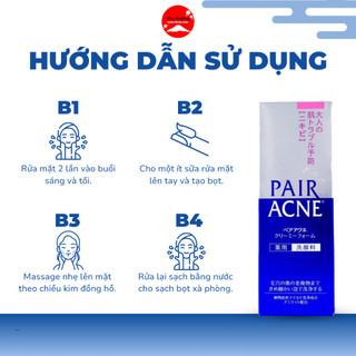 Sữa Rửa Mặt Ngừa Mụn Pair Acne Nhật Bản 80g. Giảm Sưng Mờ Thâm Dưỡng Ẩm Cho Da Nhạy Cảm
