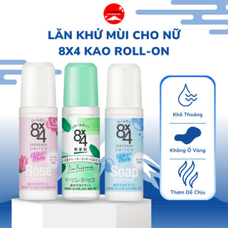 Lăn Khử Mùi Cho Nữ 8X4 Kao Roll-On Giúp Nách Khô Thoáng 8 Tiếng Không Ố Vàng Hương Thơm Dễ Chịu 45ml