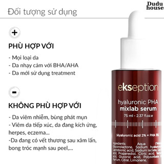 Tinh Chất Dưỡng Ẩm Da Ekseption PHA Hyaluronic Mixlab Serum Giảm Nếp Nhăn 75ml Duduhouse