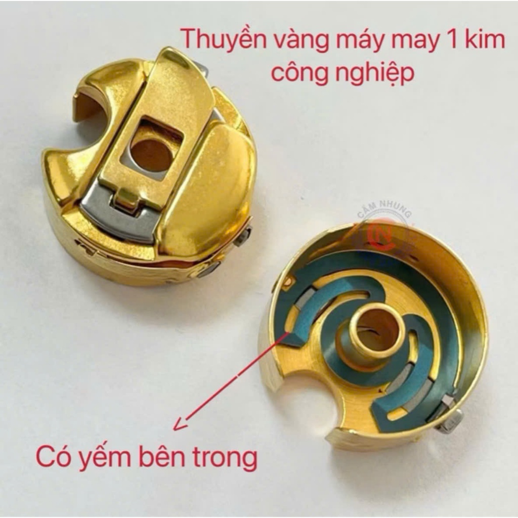 Combo 1 Thuyền Vàng + 5 Suốt Nhôm Vàng + Chân Vịt Vàng - Máy May 1 Kim Công Nghiệp