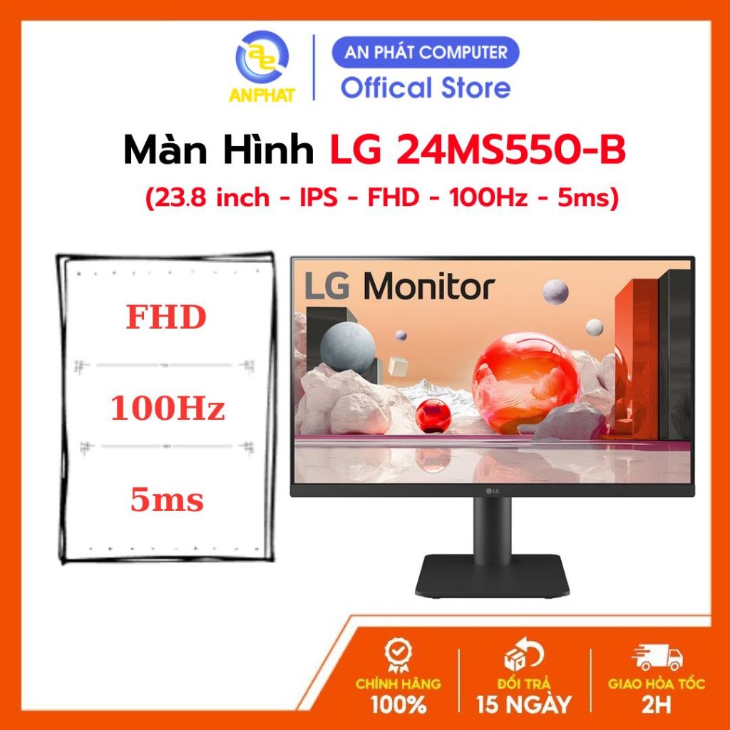 Màn Hình LG 24MS550-B (23.8 inch - IPS - FHD - 100Hz - 5ms) | Shopee ...